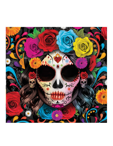 20 Catrina Dia de Los Muertos 16 x 16 cm törölköző