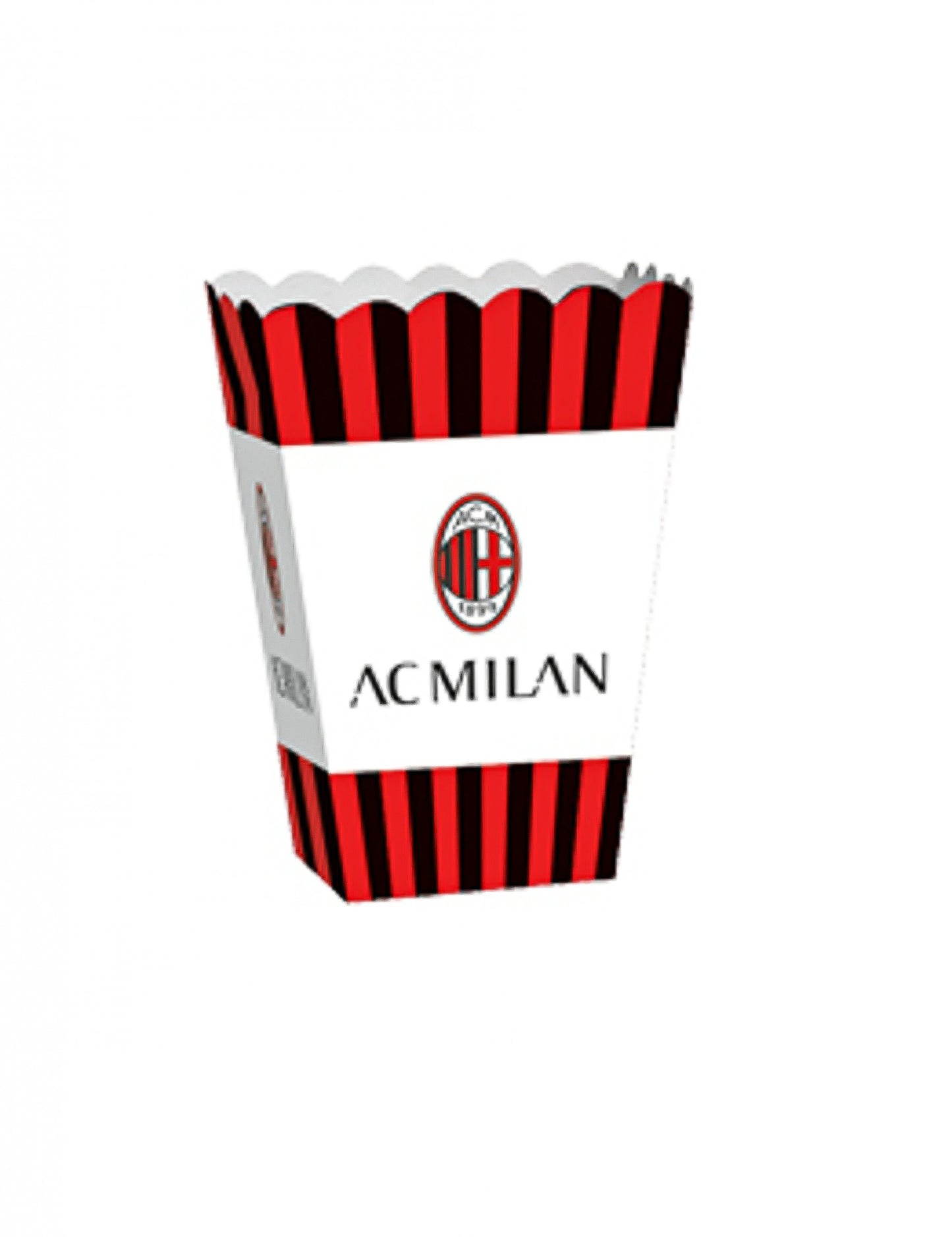 4 pattogatott kukorica doboz karton AC Milan 13,5 x 8,5 x 19 cm