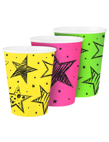 6 kartonpohár neon party 250 ml