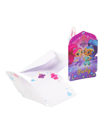 8 Shimmer and Shine meghívók és borítékok