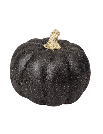 Résine Pumpkin Black Glitter és arany 12 cm