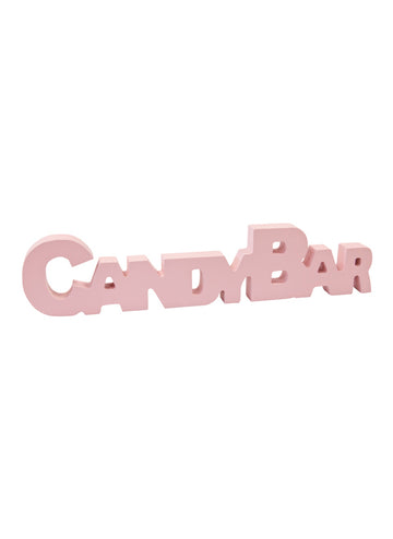 Candy Bar rózsaszín fa asztal dekoráció 27 cm