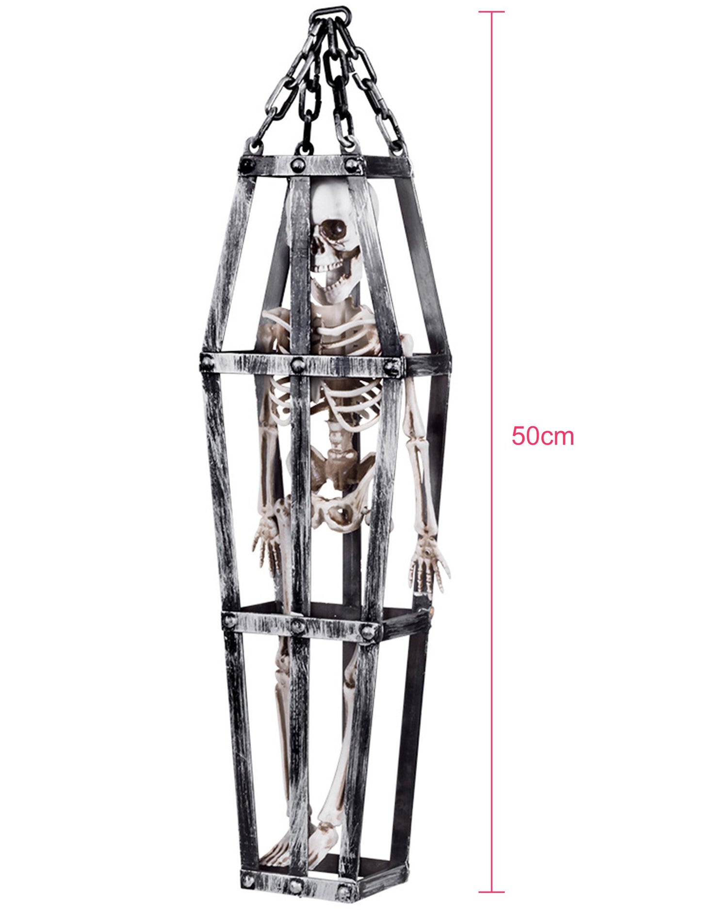 Dekorációs csontváz ketrecben 50 cm -es ketrecben