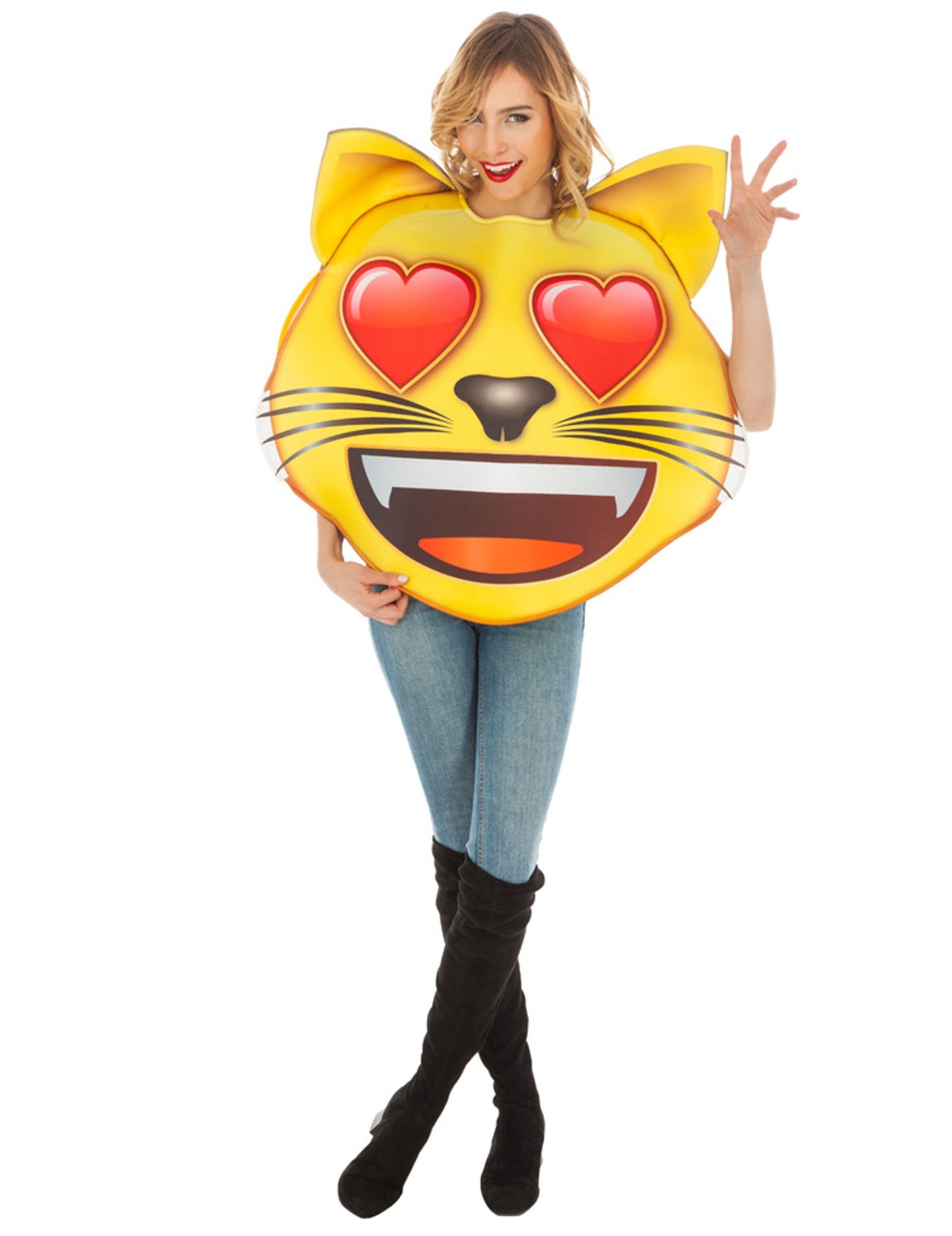 Emoji álruhás macska coeur felnőtt