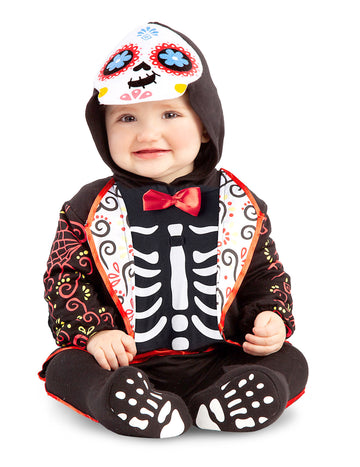 Mini csontváz álruhában Dia de los muertos baby