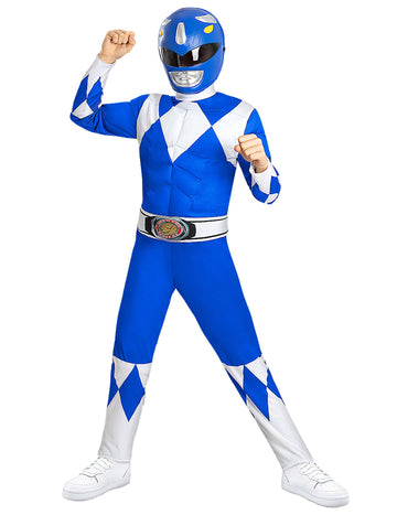 Izmos kék Power Ranger jelmez gyerekeknek