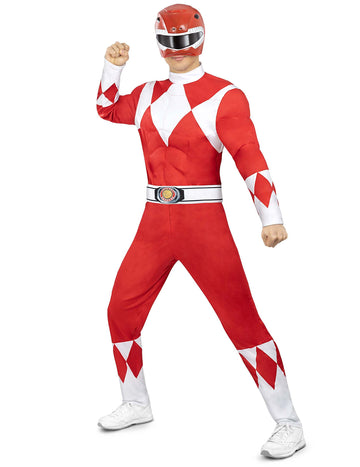 Felnőtt piros Power Ranger jelmez