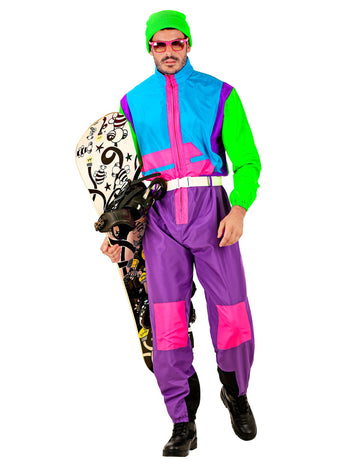 Nagy felnőtt fluo snowboardos jelmez