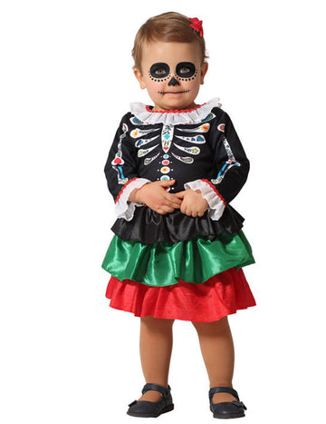 SHELETON DIA de Los Muertos kislány álruhás