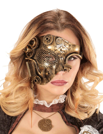 Half Golden Dore maszk felnőtt steampunk