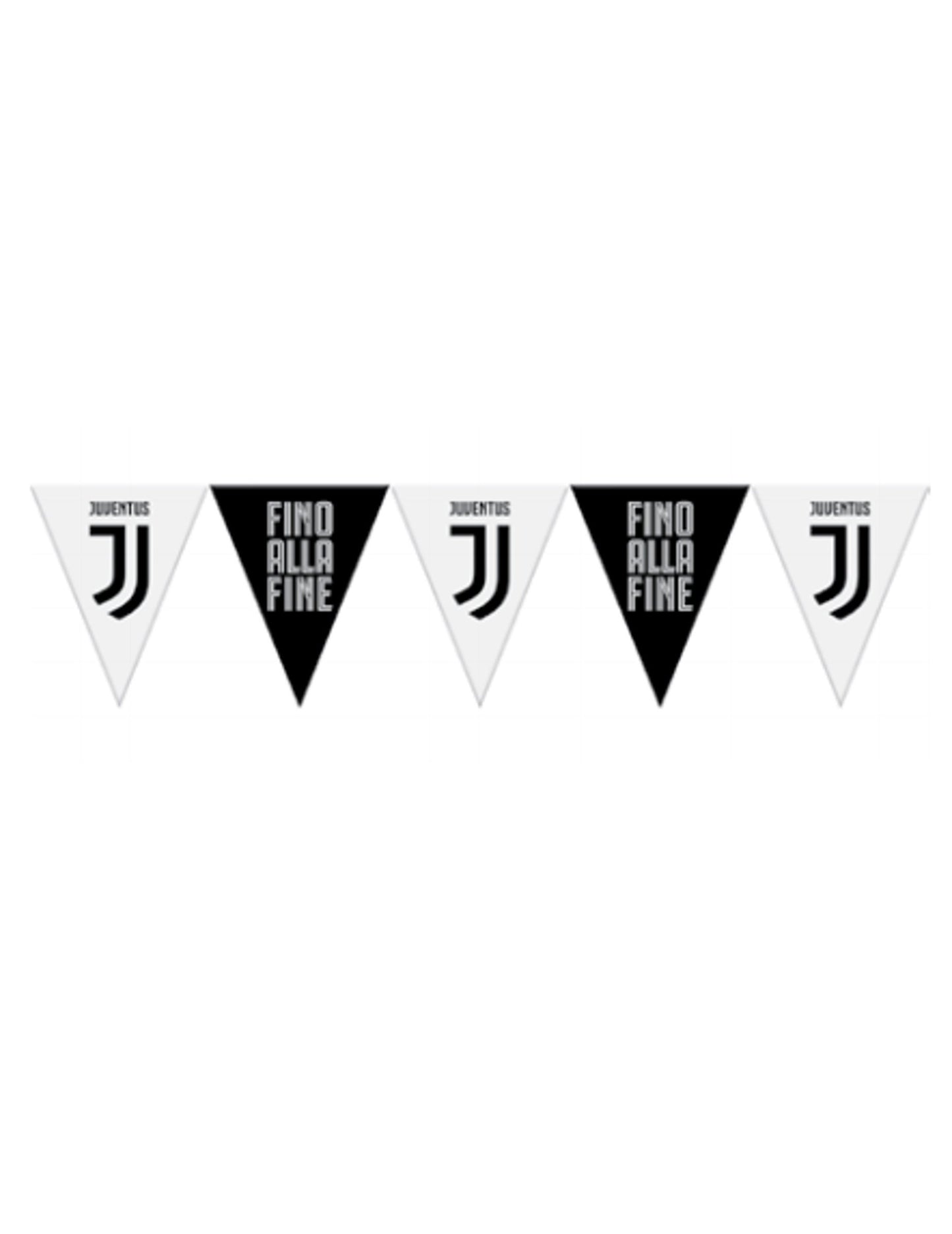 Fekete -fehér Juventus műanyag zászló koszorú