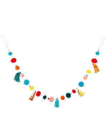 Többszínű pompom Garland 125 cm