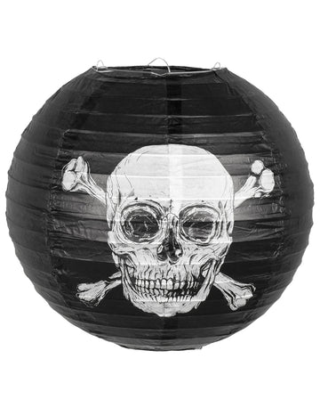 Jolly Roger fekete kalózpapír lámpás 25 cm