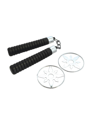 Gyerekek nunchaku és shurikens műanyagban