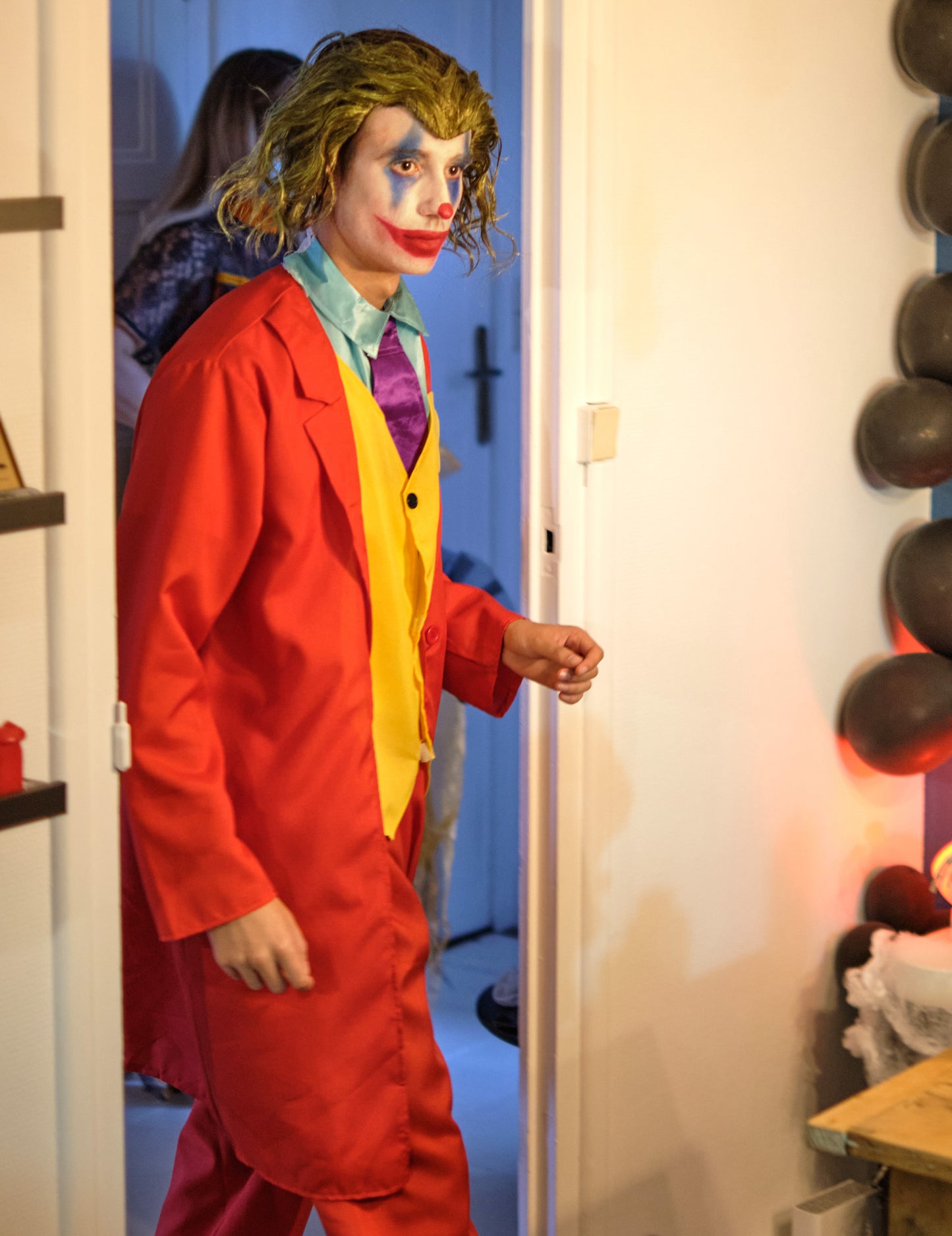 Zöld göndör paróka Joker felnőtt