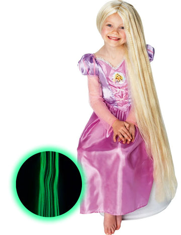 Foszforeszkáló hercegnő rapunzel lány paróka