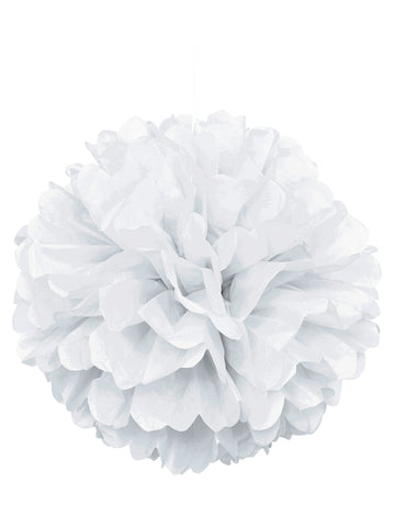 Fehér papír pompom 40 cm