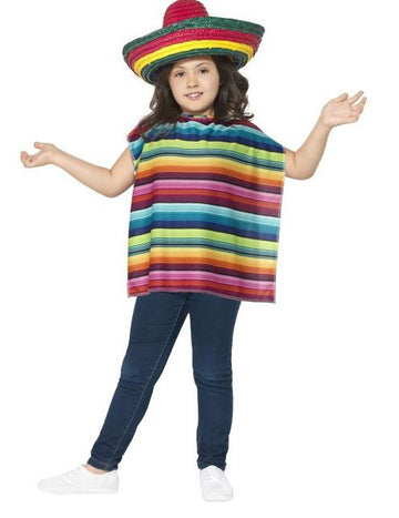 Mexikói gyermek Poncho és Sombrero