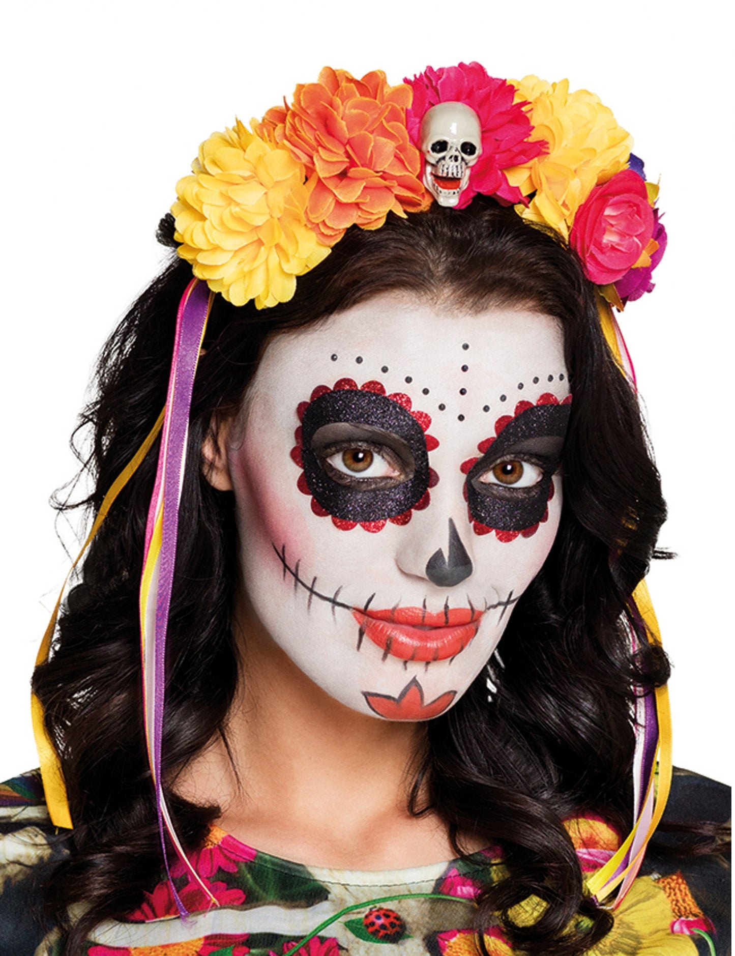 Nagy fejpánt felnőtt virágok dia de los muertos