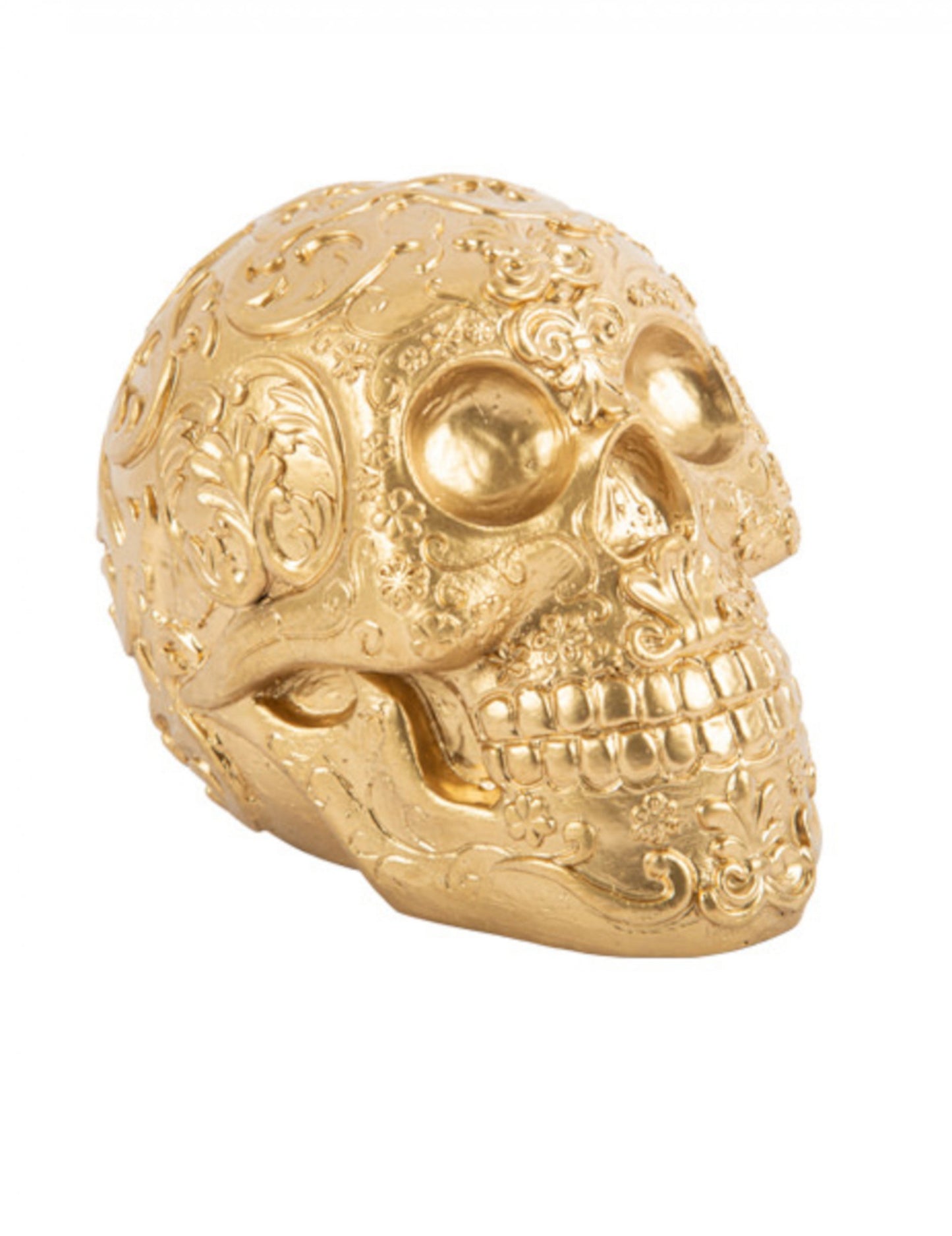 Arany koponya Calaveras emelt mintákkal 14 cm